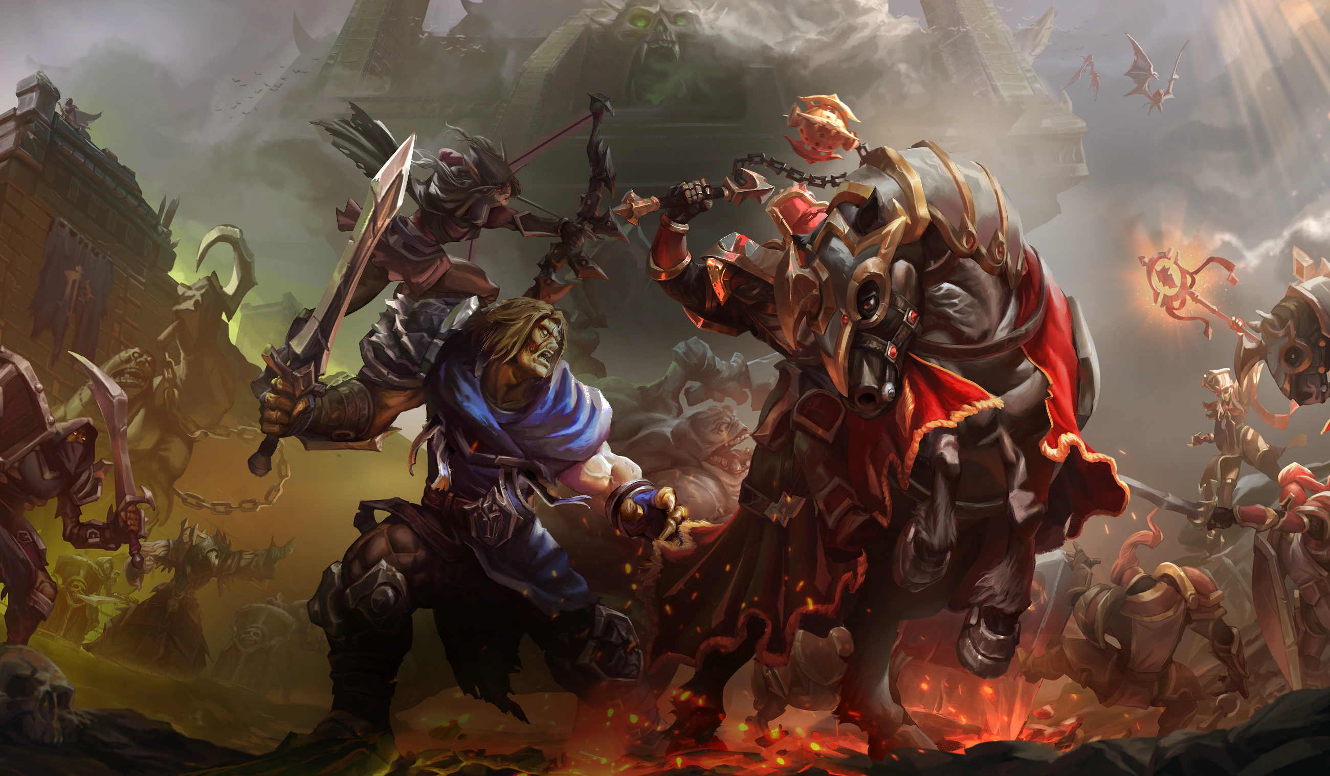 Blizzard Forsaken Kingdom artwork showing Sylvanas and undead warriors in battle.